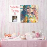 Personalised Pretty Anime Girl Coral and Yellow