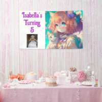 Personalised Pretty Anime Girl with Kitten