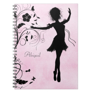 Personalised Pretty Ballerina and Flowers Notebook