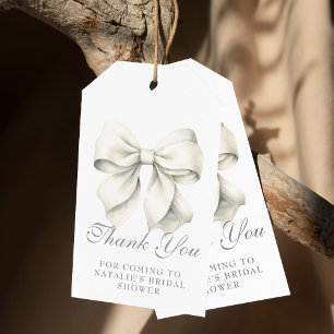 Personalised Pretty Bow Bridal Shower Thank You Gift Tags