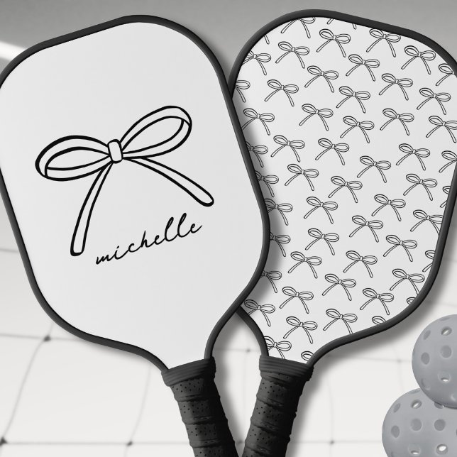 Personalised Pretty Bow Monogram Name Pickleball Paddle (Personalized Pretty Bow Monogram Name Pickleball Paddle)