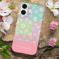 Personalised pretty colourful girly daisy Pink blu