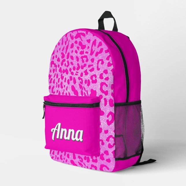 Personalised Pretty Colourful Modern Girly Rainbow Printed Backpack (Back Corner Right)