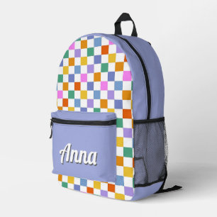 Personalised Pretty Colourful Modern Girly Rainbow Printed Backpack
