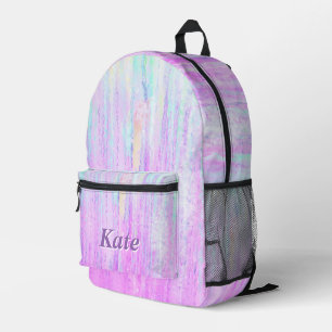 Personalised Pretty Colourful Modern Girly Rainbow Printed Backpack