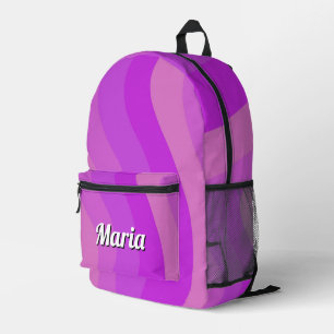 Personalised Pretty Colourful Modern Girly Rainbow Printed Backpack