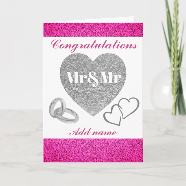 Personalised pretty congratulations mr&mr card (Front)