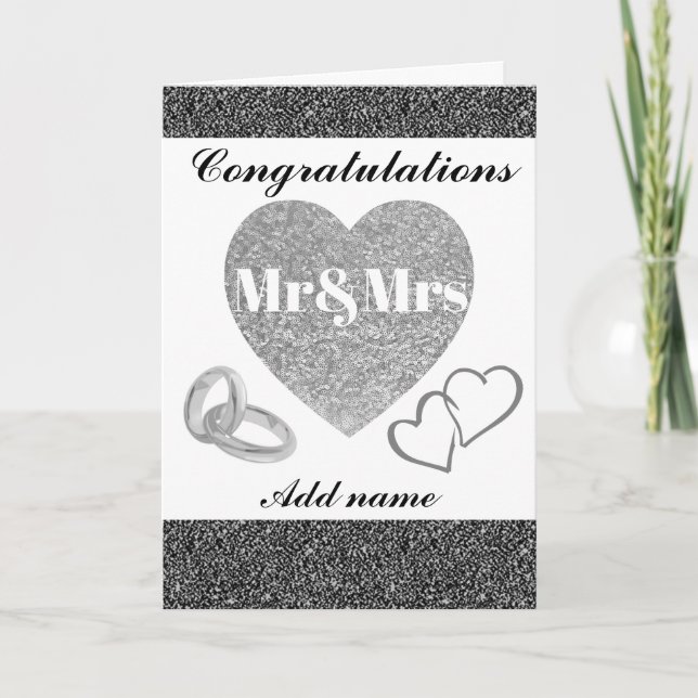 Personalised pretty congratulations mr&mrs card (Front)