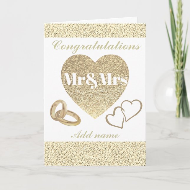 Personalised pretty congratulations mr&mrs card (Front)