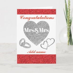 Personalised pretty congratulations mrs&mrs card