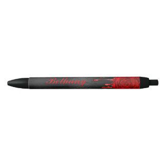 Personalised Pretty Dripping Roses Pens Red