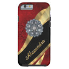 Personalised pretty elegant red damask pattern