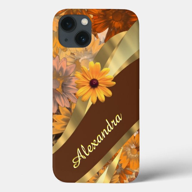 Personalised pretty fall coloured floral pattern Case-Mate iPhone case (Back)
