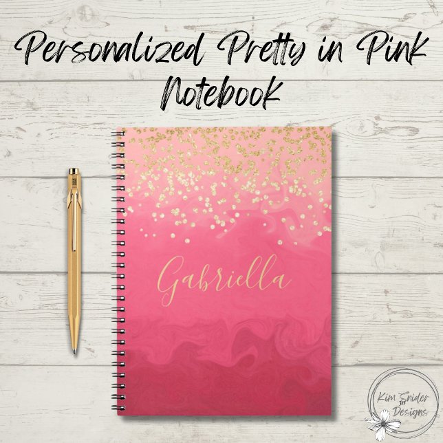 Personalised Pretty in Pink With Gold Notebook (Creator Uploaded)