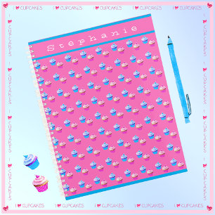 Personalised Pretty Pink and Blue Cupcake Planner