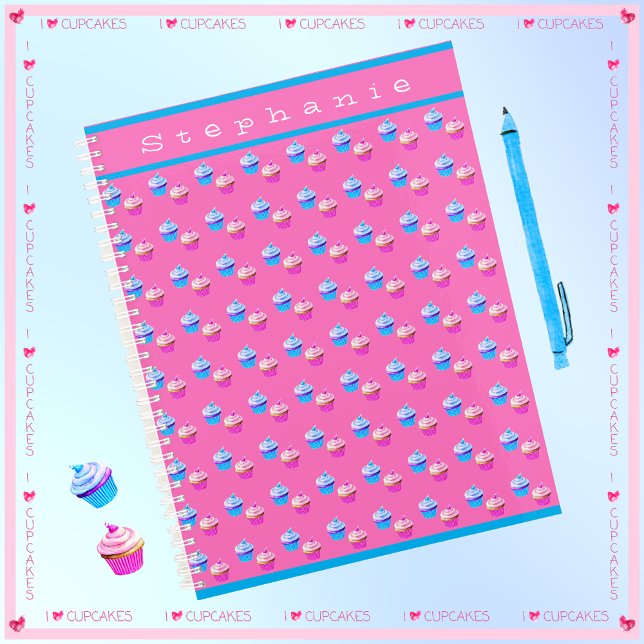 Personalised Pretty Pink and Blue Cupcake Planner (Creator Uploaded)