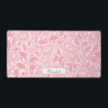 Personalised Pretty Pink Boho Floral Desk Mat<br><div class="desc">Pretty pink boho floral with blank label and text field for your name or monogram.</div>