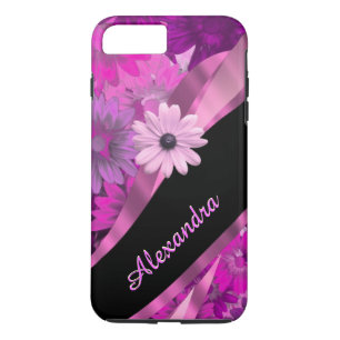 Personalised pretty pink floral pattern iPhone 8 plus/7 plus case