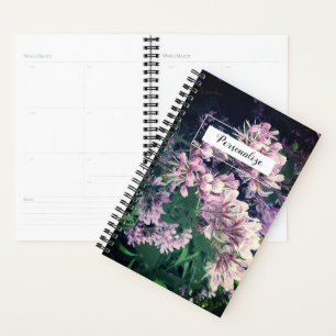 Personalised pretty pink floral wedding photo planner