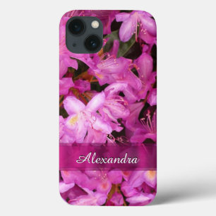 Personalised pretty pink flower photograph iPhone 13 case