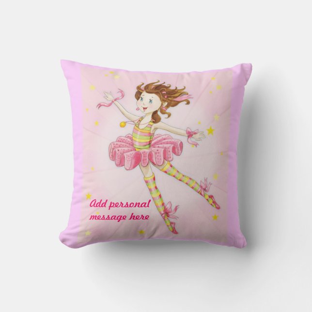 Personalised pretty pink gift ideas for girls cushion (Front)