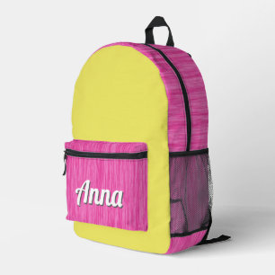Personalised Pretty Pink Patterned Modern Girly Printed Backpack