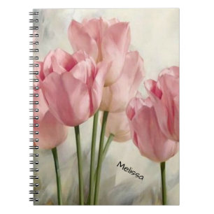 Personalised Pretty Pink Tulips Notebook