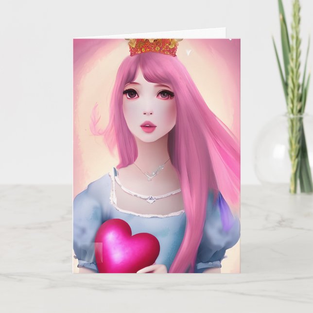 Personalised Pretty Princess Birthday Card (Front)
