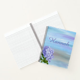 Personalised Pretty Watercolor Hydrangea Notebook