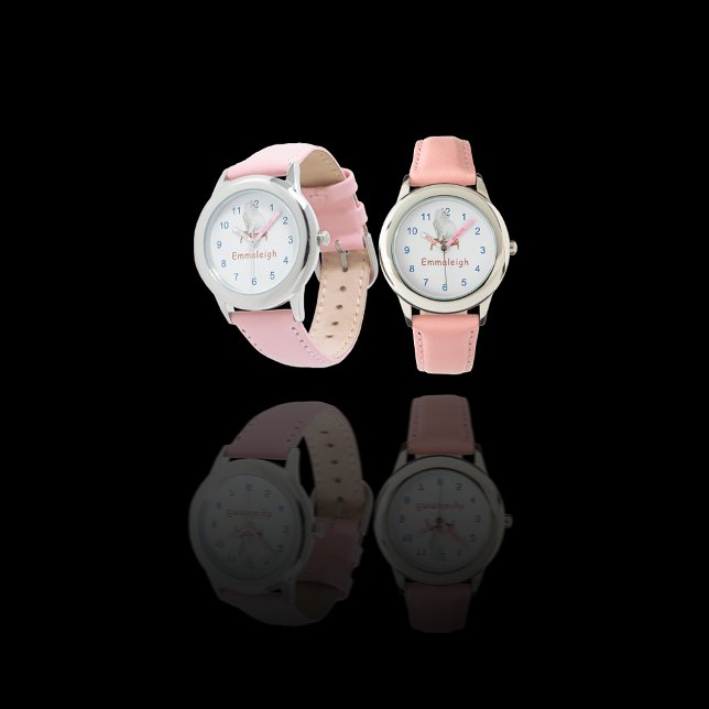 Personalised Pretty White Cat Sitting on Pillow Watch (Creator Uploaded)