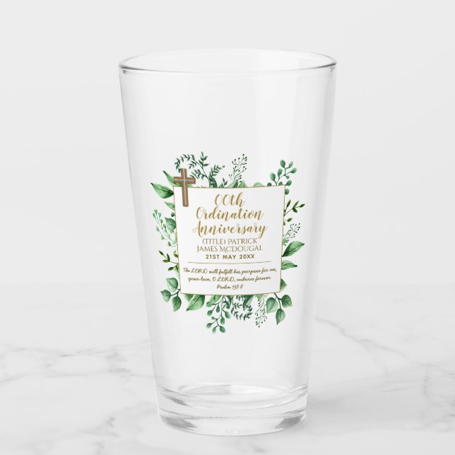Personalised Priest Ordination Anniversary Gift Glass (Front)