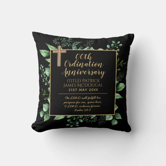 Personalised Priest Ordination Anniversary Pillow (Front)