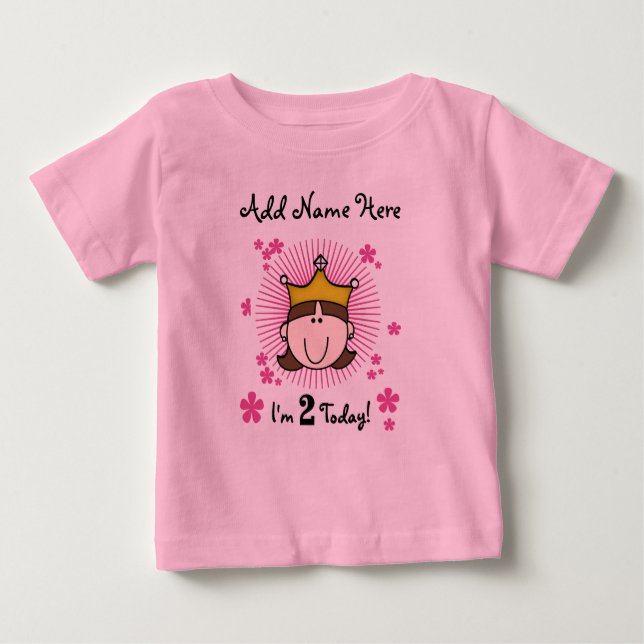 Personalised Princess 2nd Birthday Tshirt (Front)
