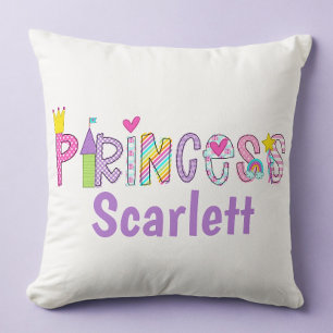 Personalised Princess Alphabet Crown Castle Wand  Cushion