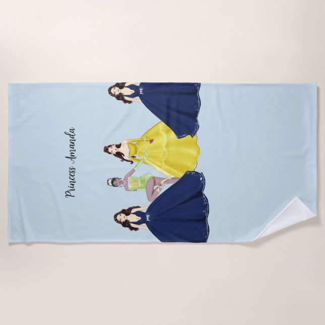 Personalised princess beach towel (Front)