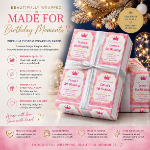 Personalised Princess Birthday Wrapping Paper