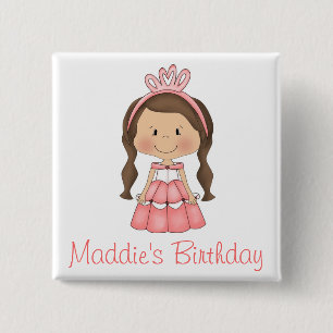 Personalised Princess Buttons Birthday pins