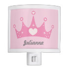 Personalised Princess Crown Night Light / Pink