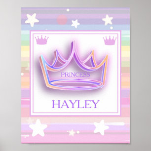 Personalised Princess Crown Wall Poster