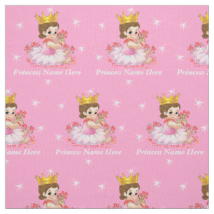 Personalised Princess Fabric by the Yard Your Text