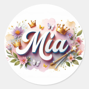 Personalised Princess Floral Name Stickers