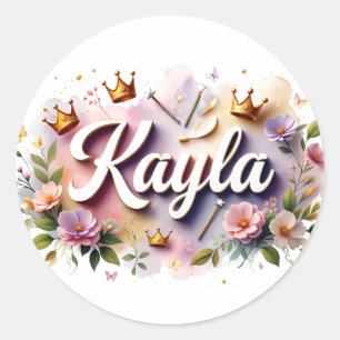 Personalised  Princess Floral Name Stickers
