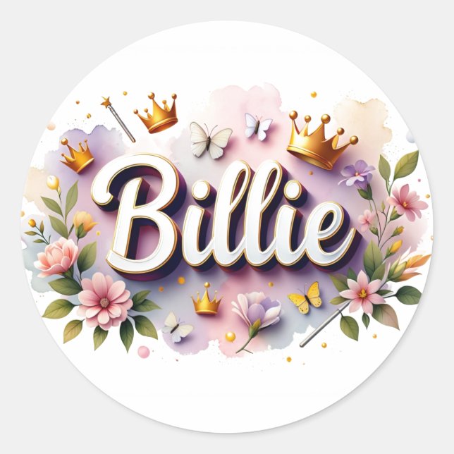 Personalised  Princess Floral Name Stickers  (Front)