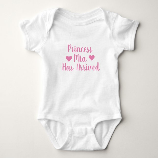 Personalised Princess Has Arrived Bodysuit (Front)