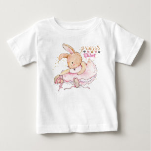 Personalised Princess Lilibet Ballerina Rabbit Baby T-Shirt