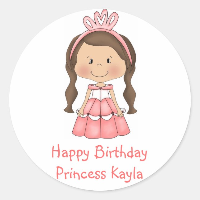 Personalised Princess lollipop labels stickers (Front)