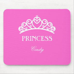 Personalised princess mousepad in pink with name