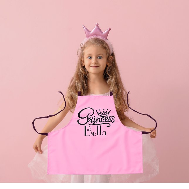 Personalised Princess Name Pink Girl's Apron (Creator Uploaded)