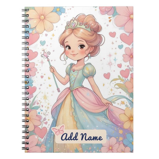 Personalised Princess Notebook – Add Name (Front)