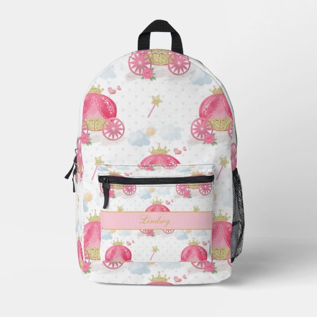 Personalised Princess Printed Backpack (Front)